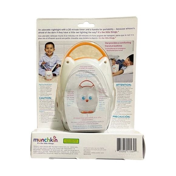 New Munchkin Light My Way Owl Nightlight Noise Music Kids Bedtime - Picture 4 of 4
